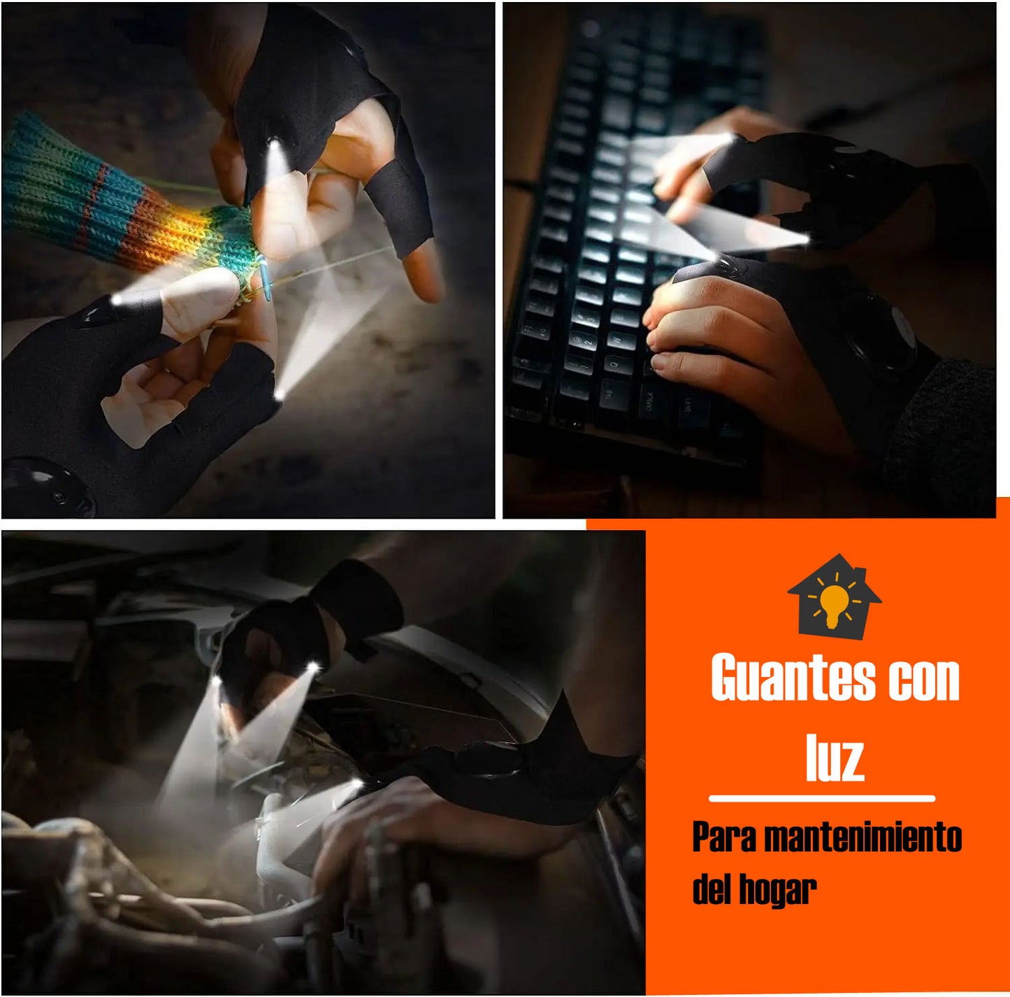 Guantes LED para Trabajo y Aventura